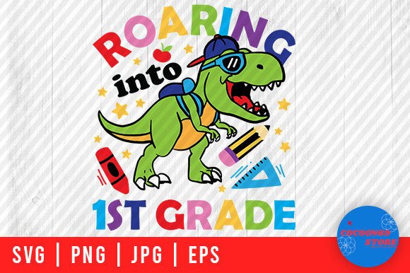 Roaring 1st Grade T-Rex Graphics for Crafts